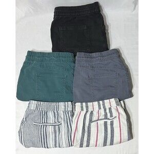Time and Tru Women's Shorts - Black, Gray, Green, Striped